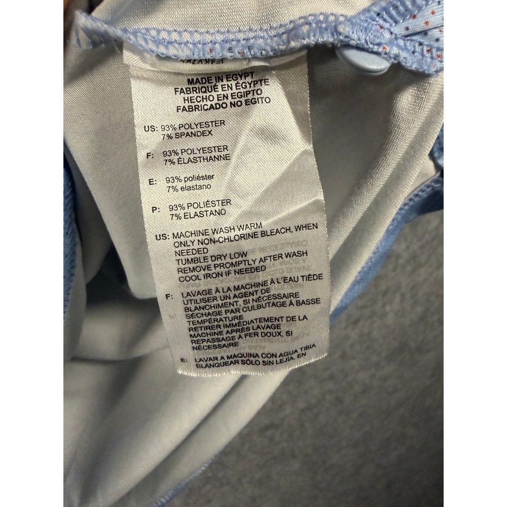Adidas Golf Mens XL Polo Shirt Light Blue Micro Dot Short Sleeve Performance - Picture 6 of 7